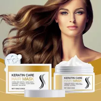 Кератиновая маска для волос увлажняет и питает волосы, а также сухие и раздраженные волосы. Протеиновая маска для волос. One Size