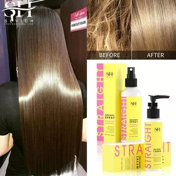 Кератиновый крем для быстрого выпрямления волос Sevich Anti-Frizz Smooth Straight Hair Spray Блестящие средства против ломкости волос, разглаживающие средства по уходу за волосами