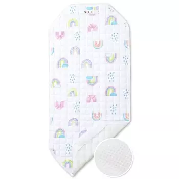 keratta cot cover, nursery school, nap, soft filling quilt, 100% cotton, mesh back, name included, elastic corners 60x134cm, k. rainbow