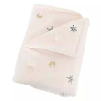 keratta fluffy baby blanket, winter, baby, high quality flannel fabric, throw blanket, nap, nursery, small, 70 x 100cm snow and moon