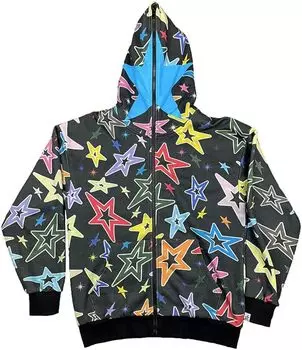 KERESLINA универсальная толстовка со звездами и длинными рукавами на молнии для пары, повседневная модная толстовка с капюшоном, пальто S розовый