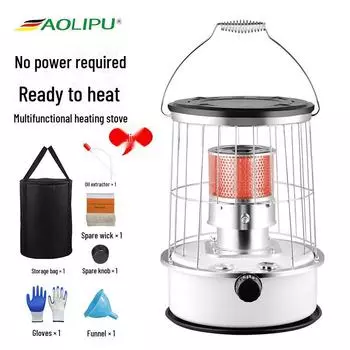 Керосиновая печь-обогреватель для помещений и улицы 77 - идеально подходит для кемпинга, подледной рыбалки и приготовления гриля на дизельном топливе ALP-77 bare metal + funnel белый