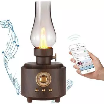 Керосиновый Bluetooth-динамик в стиле ретро со светодиодной подсветкой, портативная музыкальная шкатулка Bluetooth, динамик Bluetooth, мощный бас, высокая громкость Bluetooth 5.0 коричневый