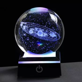 Kertari 3D Вселенная K9 Хрустальный шар Модель Солнечной системы Подарок на день рождения для мужчин, женщин, детей, друзей Популярный интерьерный стильный лечебный хрустальный шар