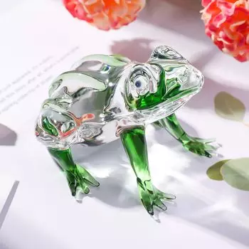 Кертари K9 Кристалл Лягушка Фигурка Симпатичный Интерьер Зеленый [Подлинный Продукт] -