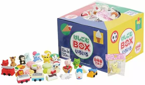 Keshigomu BOX 100 различных типов предметов x 2 Всего 100 штук Сделано в Японии (50 каждый)