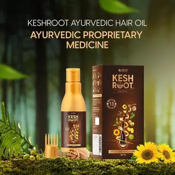 Keshroot Аюрведическое масло для волос 100 мл | Масло для контроля роста и выпадения волос | Для мужчин и женщин | 13 натуральных ингредиентов с кунжутным маслом, 100 ml