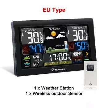 Ketotek Домашняя беспроводная метеостанция с дистанционным датчиком для улицы