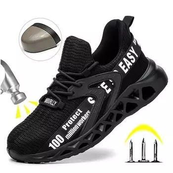 Кевларовые противоударные защитные ботинки для мужчин со стальным носком, противоударные защитные ботинки для работы, мужские противоскользящие рабочие ботинки из ЭВА для женщин 36