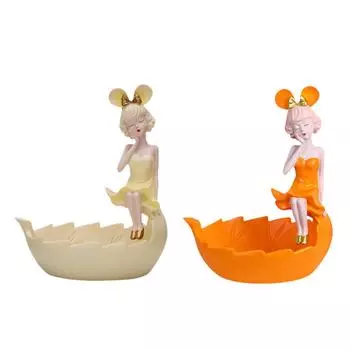 Чаша для ключей, фигурка девушки, декоративная безделушка, блюдо для входа в спальню, прихожую кремовый