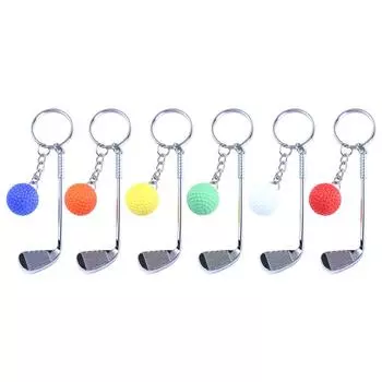 Key Chain For Gift Souvenir Ball Metal Keychain Mini Golf Racket Ball Pendant Golf Ball Key Chain красный