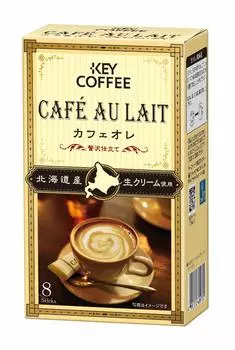 Key Coffee Cafe au Lait Luxury 8 бутылок x 6 коробок Растворимый со свежим Хоккайдо x 6 коробок (придерживаться) [Сделал сливки]