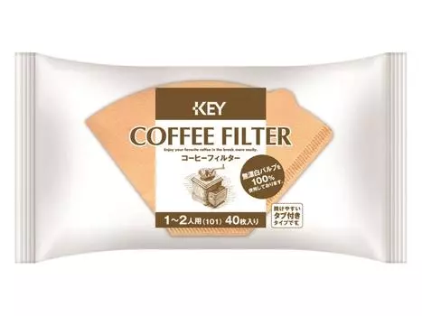 key coffee Фильтры для кофе на 1-2 персоны, неотбеленные, с вкладышем, 40 фильтров x 10 пакетов