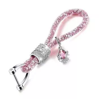 Key Fob Bag Pendant Shiny Car Keychain Car Key Ring Glitter Key Chains Car Key Decorations розовый