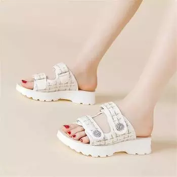Key Height Round Foot Rubber Flip Flops For Women Slippers Kawaii Boots Shoes Luxury Women Sandal Sneakers Sports Resell 35