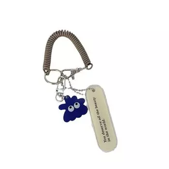 Key Holder Cartoon Lanyard Cartoon Key Ring Ornaments Sweet Bear Spring Coil Key Chain Women
