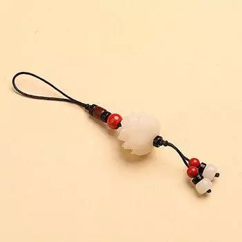 Key Holder Friend Gift Vintage Mobile Phone Ring Bodhi Key Chain Lotus Flower Pendant Key Ring A