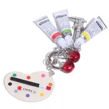 Key Ring Car Keychain Brush Bag Ornaments Trendy Color Palette Keychain Gift Style 1