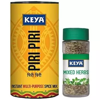 Keya 100% натуральная смесь трав | Чистая и освежающая | Органическая сушеная трава, 23 г и Keya Piri Piri | Экзотическая смесь специй 80 г | 100% органическая