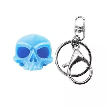Keychain 3D Skull Design Multi-Scene Hangers Keys Bags Suitcases High-precision Key Holder Street Style Accessory синий