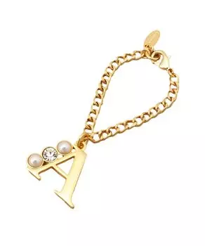 Брелок для ключей Pearl Initial Bag Charm A Gold One Size [Samantha Thavasa] золотой