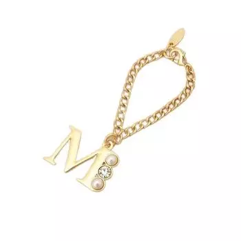 Брелок для ключей Pearl Initial Bag Charm M Gold One Size [Samantha Thavasa] золотой