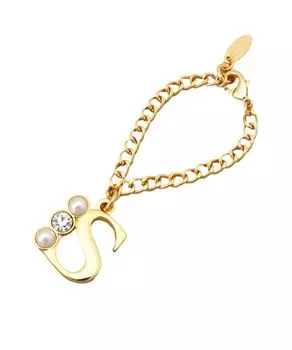 Keychain Pearl Initial Bag Charm S Gold One Size [Samantha Thavasa]