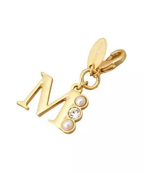 Брелок с жемчужной инициалкой на молнии M Gold One Size [Samantha Thavasa] золотой