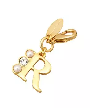 Keychain Pearl Initial Zipper Charm R Gold One Size [Samantha Thavasa]