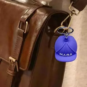 Keychain Pendant President Cap Charm Exquisite Craftsmanship Silicone Keyring Car Key Holder Bag синий