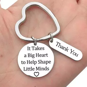 Keychain Ring Key Holder Stainless Steel Teachers Day Thank You Festival Gift A1