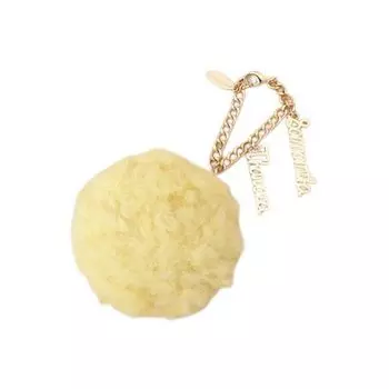 Keychain Soft Fur Charm Yellow One Size [Samantha Thavasa]