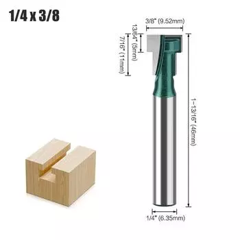Keyhole Knife, Keyhole Knife, Photo Frame Hanging Hole Gong Knife, Trimming Machine, Woodworking Milling Cutter 6.35 Handle 6Mm 1/4 Keyhole Knife Flash Green 1/4 * 3/8