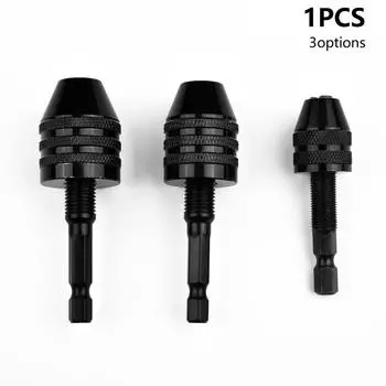 Keyless Drill Bit Chuck Adapter Converter With 1/4 Hex Shank For Impact Driver 0.3-3.4mm