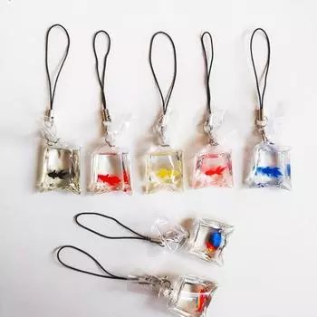 Keyring Creative Phone Lanyard Pet Goldfish Goldfish Keychain Strap Fish Phone Charms Strap Keys black-carp