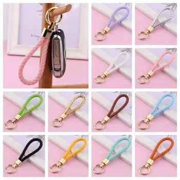 Keyring PU Leather Keychain Key Chain Simple Key Chain Holder Woven Rope Keychain Car Accessories чёрный