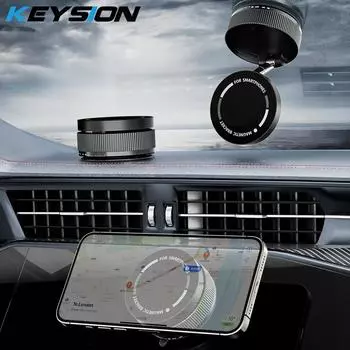 KEYSION 360° вращающийся телескопический вакуумный магнитный автомобильный держатель на присоске для спортзала, кухни, портативный настольный универсальный держатель для мобильного телефона чёрный