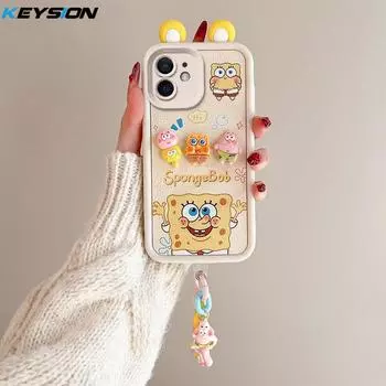 KEYSION Чехол для iPhone 11 с милым 3D-мультяшным ушком и браслетом, мягкий силиконовый противоударный чехол для задней панели телефона для iPhone 11 for iPhone 11