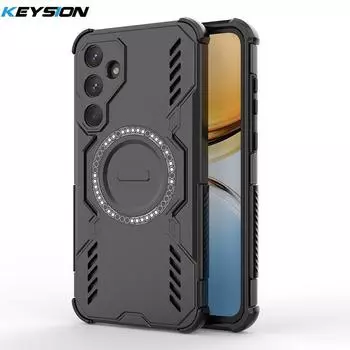 KEYSION Чехол Hollow Heat Dissipation Case для Samsung A55 5G Silicone+PC Magnetic Cooling Противоударный чехол для телефона Galaxy A55 5G for Samsung A55 5G чёрный