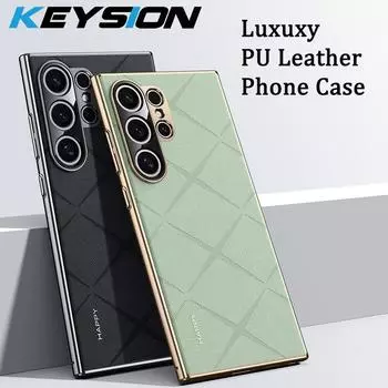 KEYSION Чехол из искусственной кожи с сетчатым узором для Samsung S24 Ultra 5G S24+ с покрытием, защитный чехол для камеры из ПК для Galaxy S24 Ultra for Galaxy S24 красный