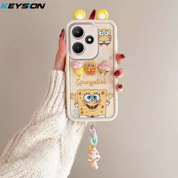 KEYSION Чехол с милым 3D-мультяшным изображением уха для Infinix Hot 30i с браслетом, мягкий силиконовый противоударный чехол для телефона Infinix Hot 30i X669C for Infinix Hot 30i