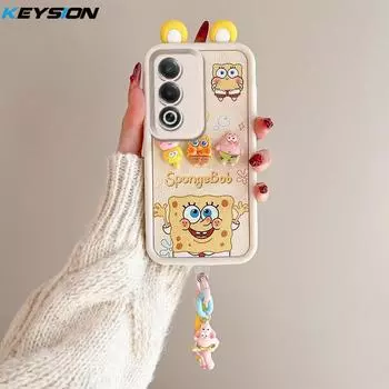 KEYSION Чехол с милым 3D-мультяшным рисунком для OPPO A3 Pro 5G с браслетом, мягкий силиконовый противоударный чехол для задней панели телефона OPPO A3 Pro 5G for OPPO A3 Pro 5G