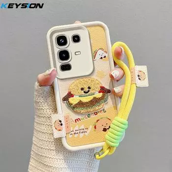 KEYSION Чехол с симпатичной плюшевой вышивкой для Infinix Note 50 Pro 4G с ремешком из искусственной кожи, противоударный чехол для телефона Infinix Note 50 4G for Infinix Note 50 4G