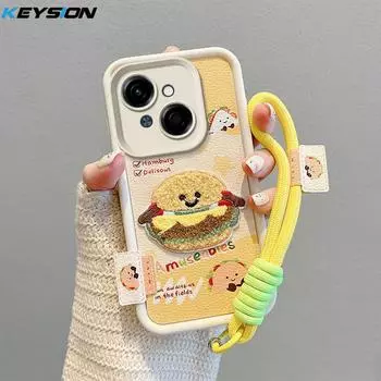 KEYSION Чехол с симпатичной плюшевой вышивкой для TECNO Spark Go 1 1S Go 2025 со шнурком из искусственной кожи, противоударный чехол для телефона Pop 9 4G for Spark Go 1