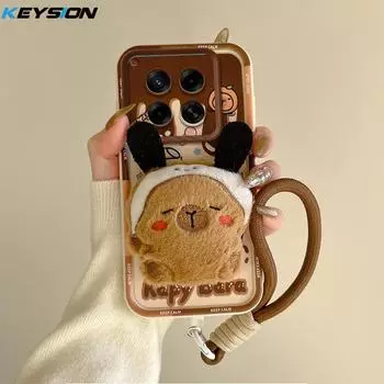 KEYSION милый 3D мультяшный плюшевый чехол для TECNO Camon 30 4G 5G с ремешком силиконовый противоударный чехол для телефона CAMON 30 Pro 5G for Camon 30 4G