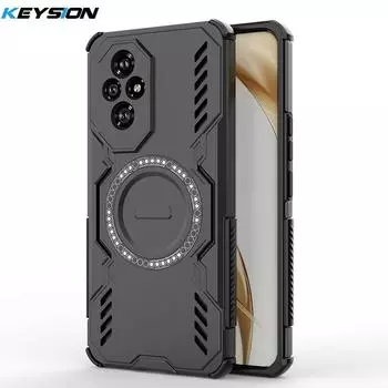 KEYSION Hollow Heat Dissipation Case for HONOR 200 5G Magnetic Cooling Shockproof Phone Back Cover for Huawei Honor 200 Lite 5G for Honor 200 чёрный
