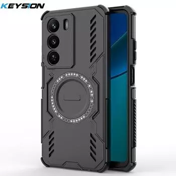 KEYSION Hollow Heat Dissipation Case for Realme C71 Silicone+PC Magnetic Cooling Shockproof Phone Back Cover for OPPO Realme C71 for Realme C71 чёрный