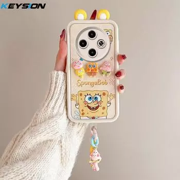 KEYSION Милый 3D мультяшный чехол с ушками для TECNO Spark 30C с браслетом Мягкий силиконовый противоударный чехол для телефона для TECNO Spark 30C for Spark 30C