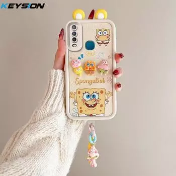 KEYSION Милый 3D мультяшный чехол с ушками для VIVO Y17 Y15 Y12 с браслетом, мягкий силиконовый противоударный чехол на заднюю панель телефона для VIVO Y11 2019 for VIVO Y17