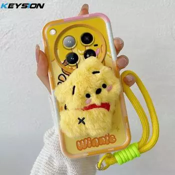 KEYSION Милый 3D мультяшный плюшевый чехол для Infinix Zero 40 4G со шнурком Мягкий силиконовый противоударный чехол для телефона Infinix Zero 40 for Infinix Zero 40 4G